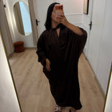 Robe en satin marron