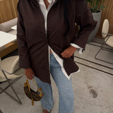 Chemise longue oversize [ marron ]