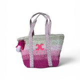 Sac en paille rose