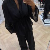 Ensemble gilet et pantalon doublé [ Noir ]
