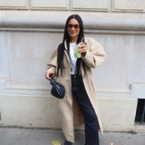 Balloon sleeve trench coat