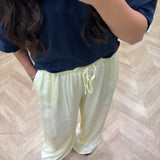 Pantalon en satin jaune [ extra long ]