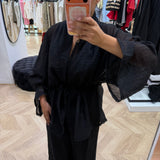 Ensemble gilet et pantalon doublé [ Noir ]