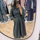 Ensemble chemise + pantalon texturé