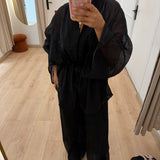 Ensemble gilet et pantalon doublé [ Noir ]