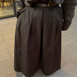 Jupe longue marron à plis