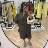 Blazer manches courtes [ marron ]