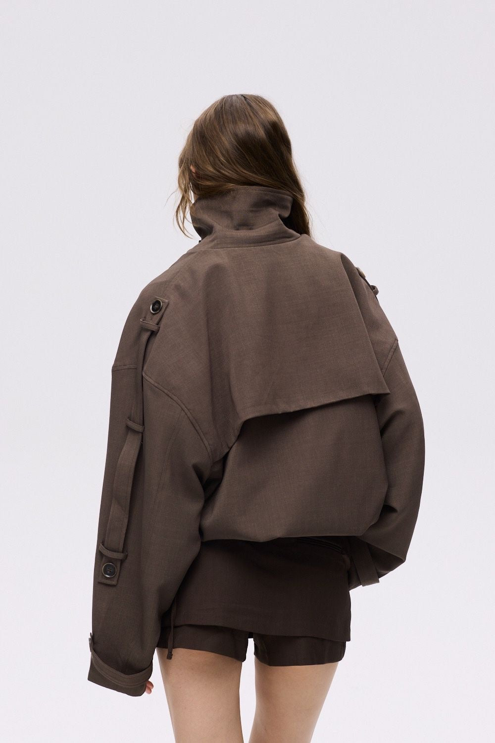 Veste façon trench court [ marron ] - Belmiraz