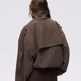Veste façon trench court [ marron ] - Belmiraz