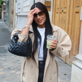 Balloon sleeve trench coat