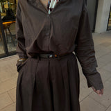 Jupe longue marron à plis