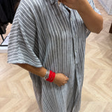 Chemise longue et pantalon à rayures [ gris ]
