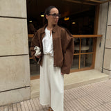 Manteau en suède marron