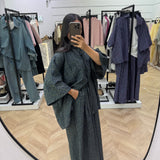Ensemble chemise + pantalon texturé