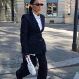 Fitted denim blazer