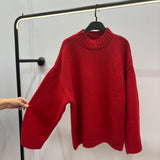 Pull en maille épaisse [ rouge ]