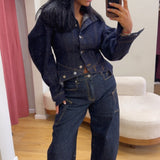 Veste en jean à manches boule
