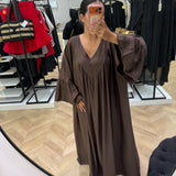 Robe extra longue [ marron ]