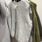 Pull sans manches mandarin [ gris ]