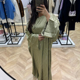 Abaya à strass vert clair