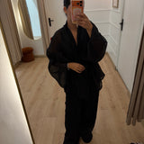 Ensemble gilet et pantalon doublé [ Noir ]
