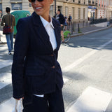 Fitted denim blazer