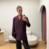 Wrap blazer [Burgundy]