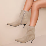 Bottines à bout pointu [ taupe ]