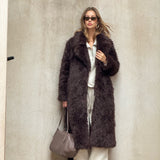 Manteau long à ceinture [ marron ]