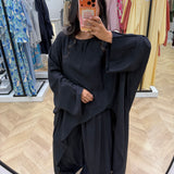 Ensemble haut robe et pantalon [ noir ]