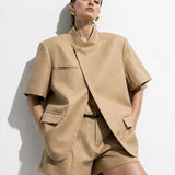 Blazer manches courtes [ camel ]