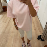 T-shirt à épaulettes rose