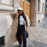 Balloon sleeve trench coat