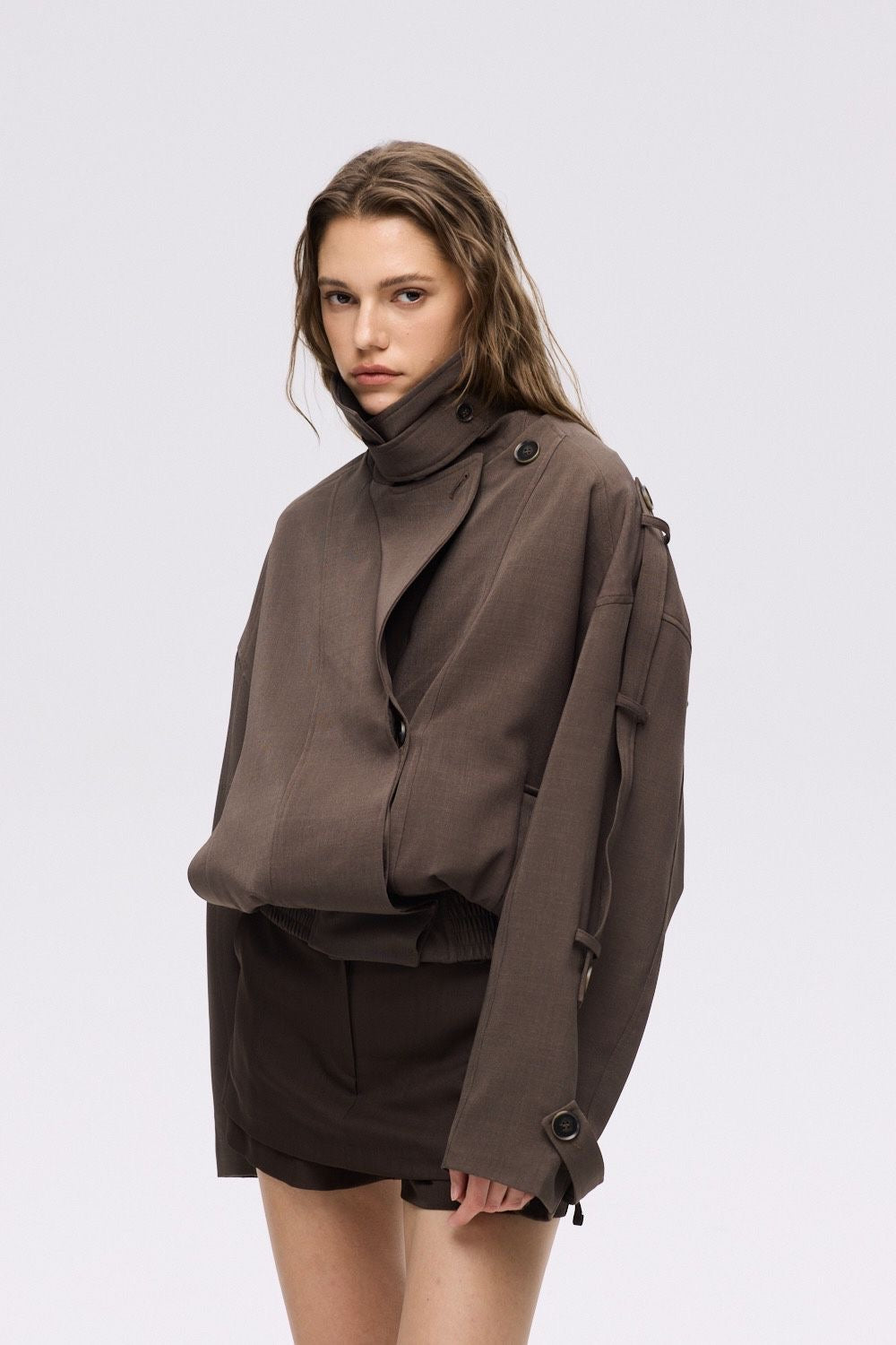 Veste façon trench court [ marron ] - Belmiraz