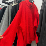 Gilet à zip en maille [ rouge ]
