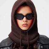 Cagoule [ noir / écru / marron ]