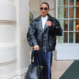 Jupe longue en satin bleue