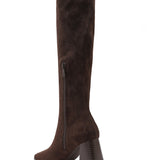 Bottes à talons carré [ marron ]