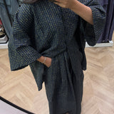 Ensemble chemise + pantalon texturé