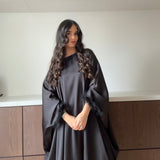 Abaya à plumes [ noir ]