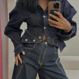 Veste en jean à manches boule