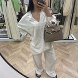 Ensemble chemise longue et pantalon en lin