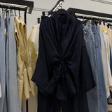 Ensemble gilet et pantalon doublé [ bleue marine ]