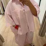 Ensemble chemise et pantalon ballon [ rose ]