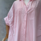 Robe chemise très longue [ rose bébé ]