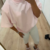 T-shirt à épaulettes rose