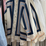 Ensemble en satin [ rayures bleue ]