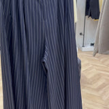 Pantalon large à rayures [ bleue marine ]
