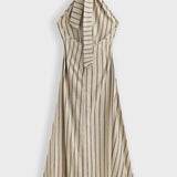 Robe dos nu à rayures