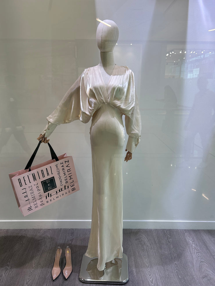 Robe satinée [ crème ]